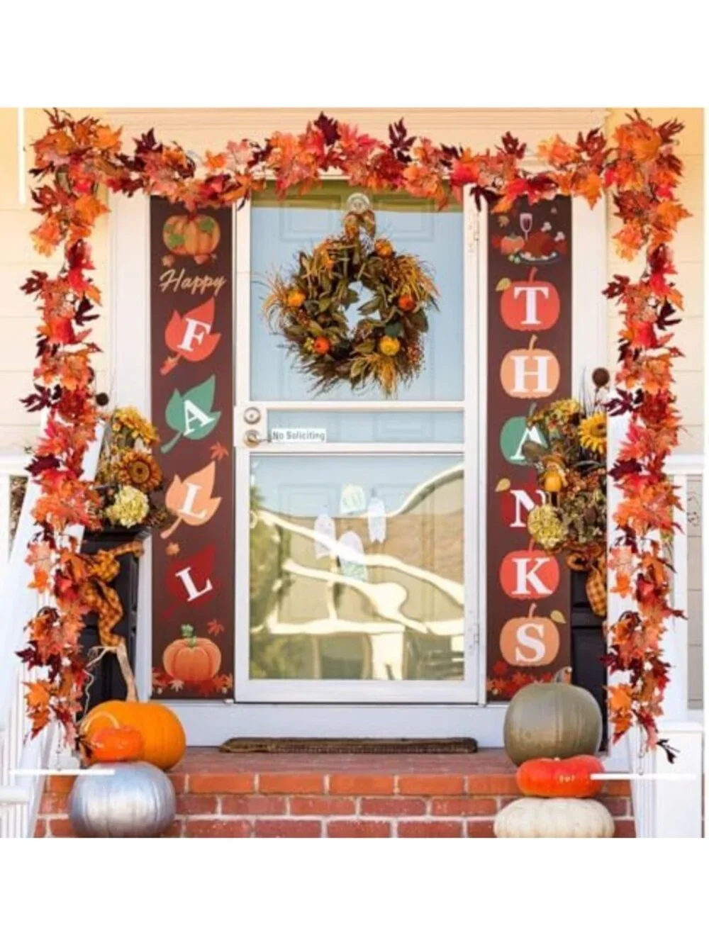 6 Pack Autumn Maple Leaf Garland - 5.9Ft Hanging Vine for Thanksgiving Decor